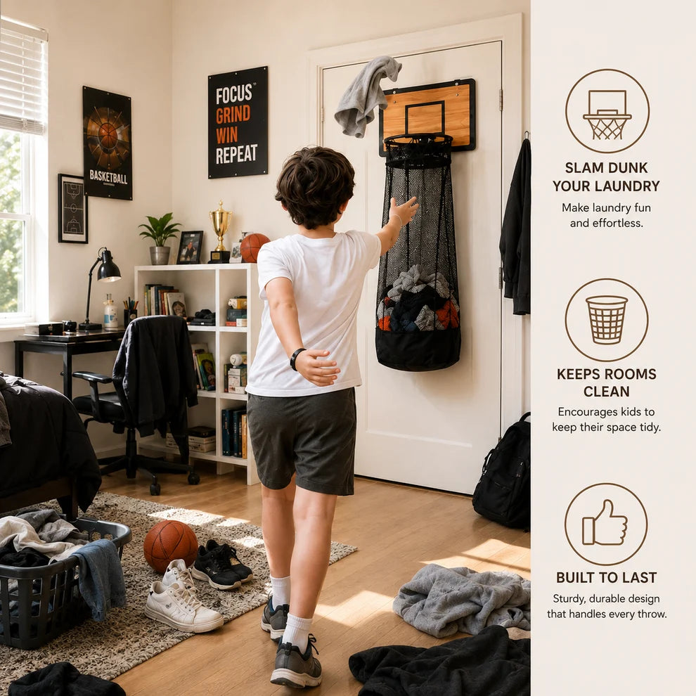 Basketball Over-the-Door Laundry Hamper