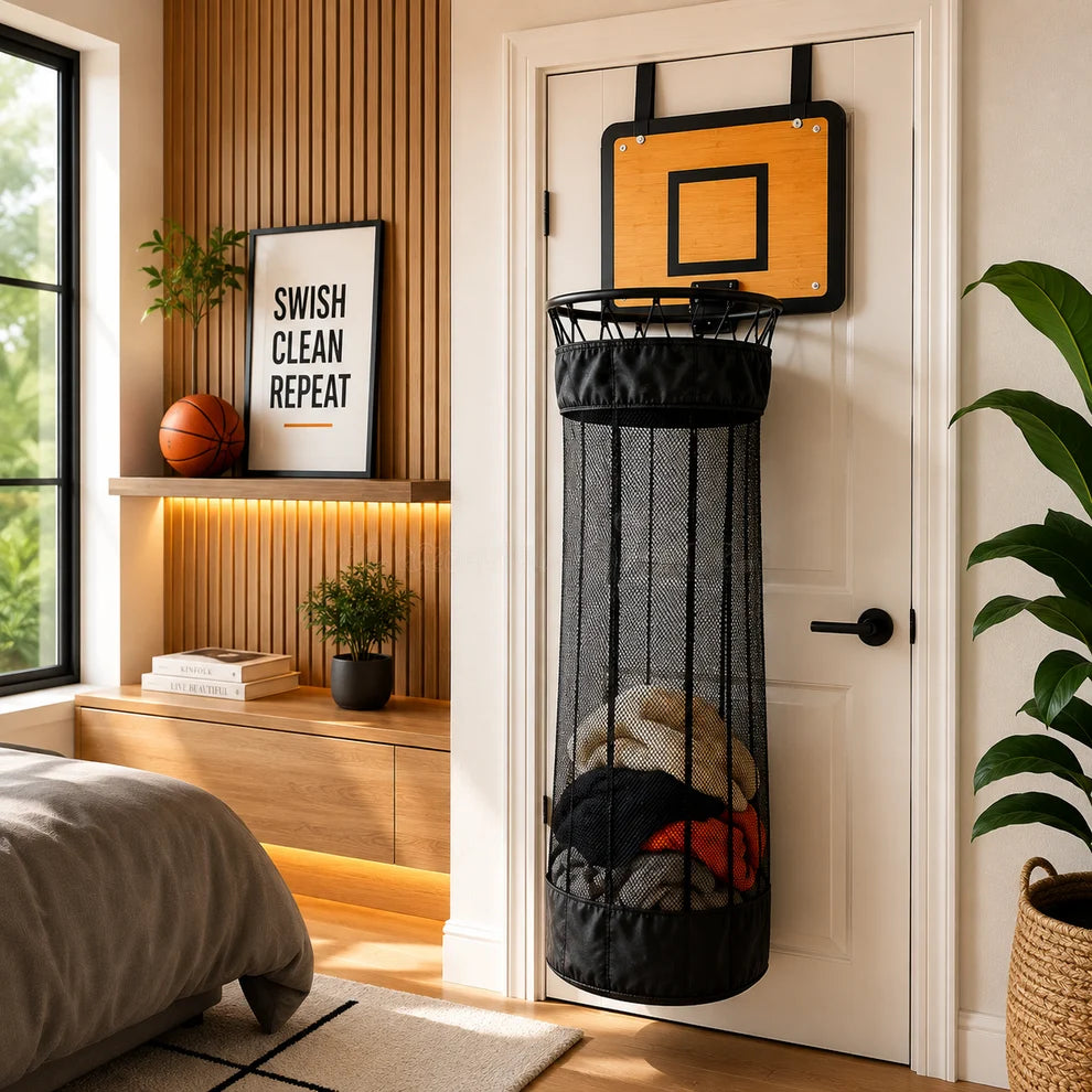 Basketball Over-the-Door Laundry Hamper