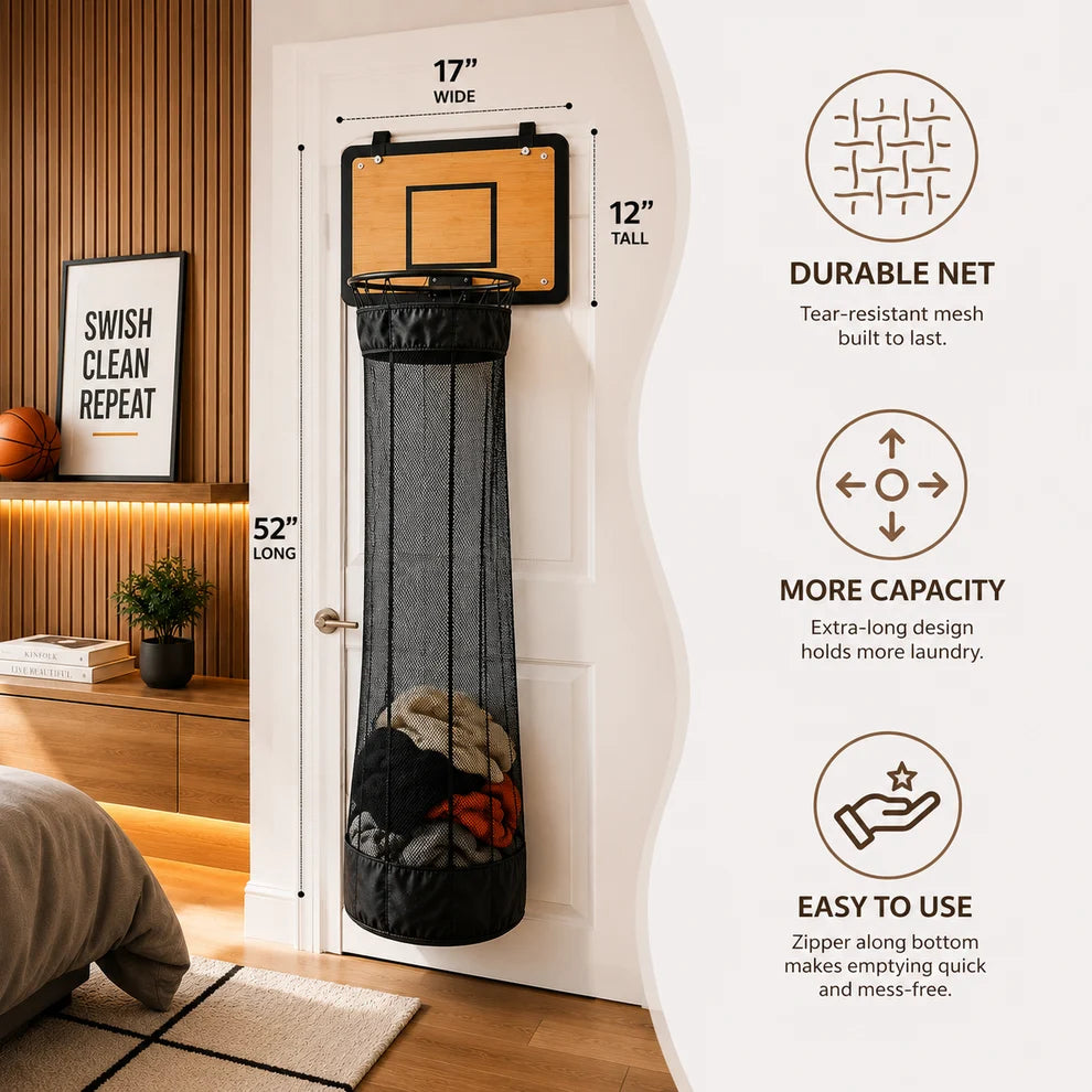 Basketball Over-the-Door Laundry Hamper